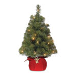 arbol de navidad 60 cm luces 15 led noble spruce tree rojo slim