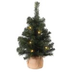 arbol de navidad 60 cm luces y yute noble spruce slim