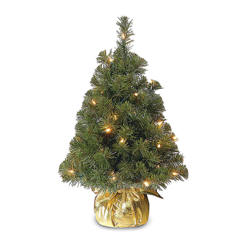 arbol de navidad 60 cm oro noble spruce tree slim luces 15 led