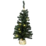 arbol de navidad 90 cm oro noble spruce tree luces 25 led slim