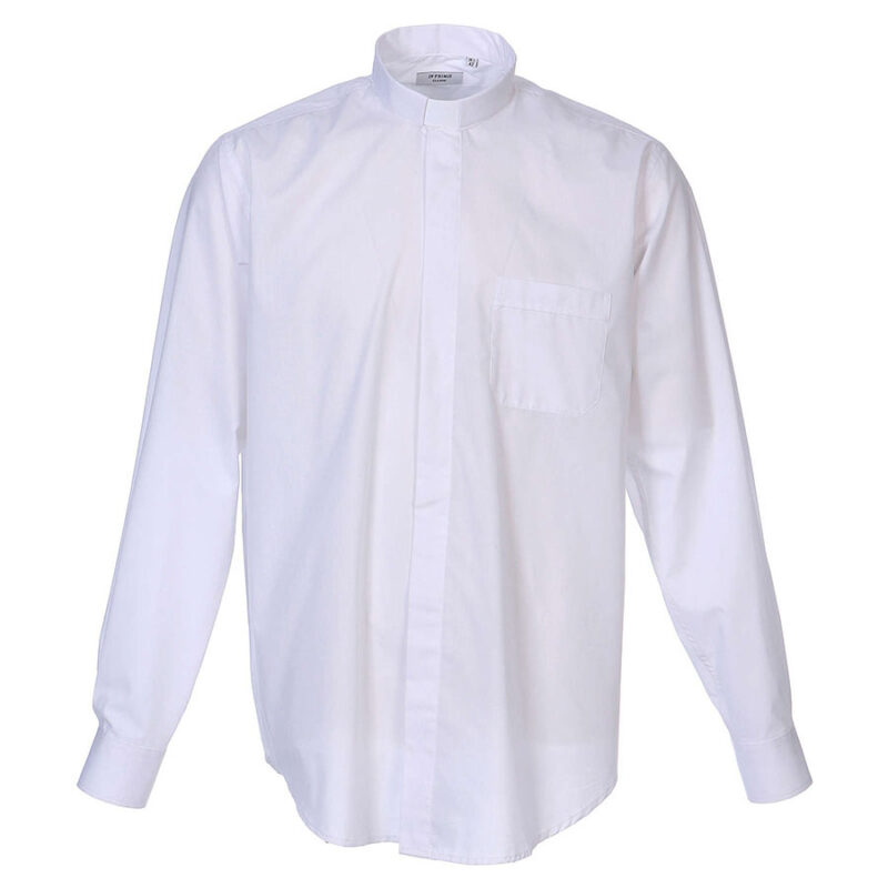 tienda articulos religiosos articulos religiosos ornamentos camisas sacerdote camisa sacerdote cuello clergy manga larga blanca 1