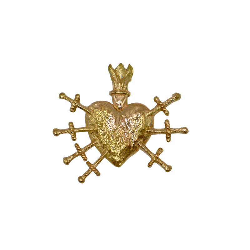 tienda articulos religiosos joyeria y orfebreria ajuar virgen corazon siete punales grande dorado