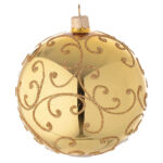 tienda articulos religiosos navidad adornos arbol navidad bolas de navidad adorno arbol de navidad de vidrio con decoracion arabesca dorada 100 mm