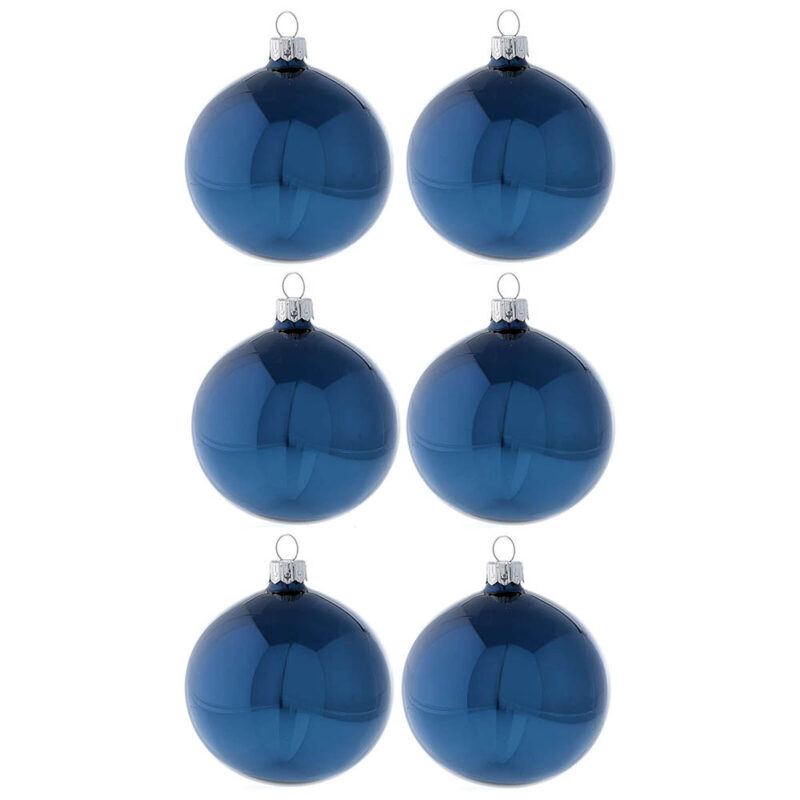 tienda articulos religiosos navidad adornos arbol navidad bolas de navidad bola arbol navidad azul lucido vidrio soplado 80 mm 6 piezas