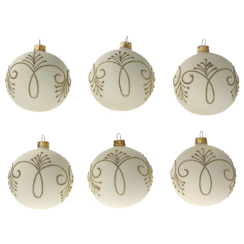 tienda articulos religiosos navidad adornos arbol navidad bolas de navidad bola arbol navidad blanco opaco oro vidrio soplado 80 mm 6 piezas