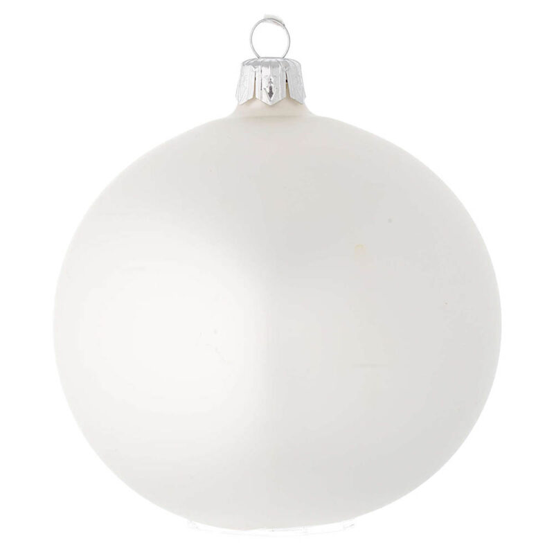 tienda articulos religiosos navidad adornos arbol navidad bolas de navidad bola de navidad de vidrio blanco satinado 100 mm