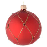 tienda articulos religiosos navidad adornos arbol navidad bolas de navidad bola de navidad de vidrio rojo con piedras artificiales 80 mm