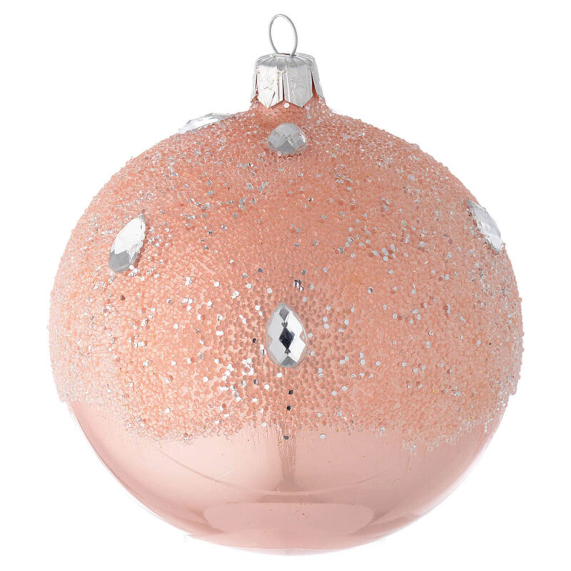 tienda articulos religiosos navidad adornos arbol navidad bolas de navidad bola para arbol de navidad de vidrio soplado rosa efecto hielo 100 mm