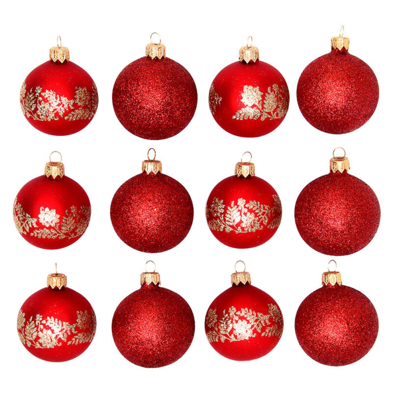 tienda articulos religiosos navidad adornos arbol navidad bolas de navidad bolas de vidrio soplado rojas 60 mm caja 12 piezas surtidas