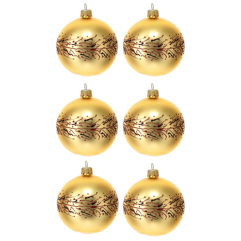 tienda articulos religiosos navidad adornos arbol navidad bolas de navidad caja bolas doradas 80 mm vidrio soplado 6 piezas