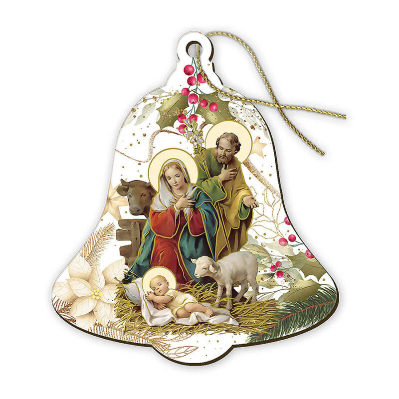 tienda articulos religiosos navidad adornos de navidad y pvc para arbol navidad belen decoracion madera campana 10x10 cm 1