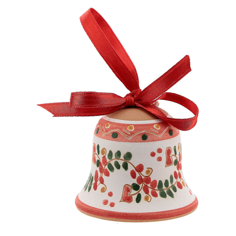tienda articulos religiosos navidad adornos de navidad y pvc para arbol navidad campanilla terracota pintada deruta cinta roja 5 cm